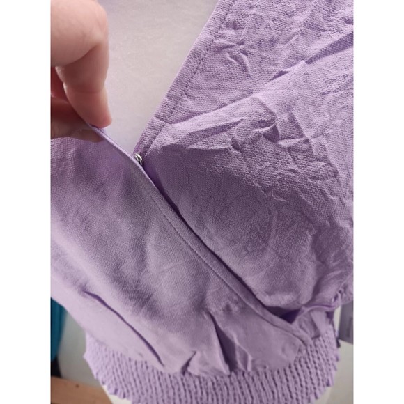 NWT Six Fifty Sleeveless Pastel Lavender Top Size Small Elastic Smocked Bottom - Picture 4 of 9